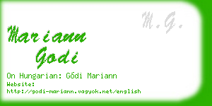 mariann godi business card