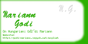 mariann godi business card